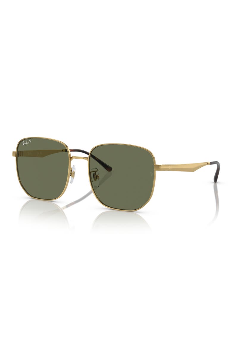 57mm Polarized Square Sunglasses, Alternate, color, ARISTA / DARK GREEN POLAR