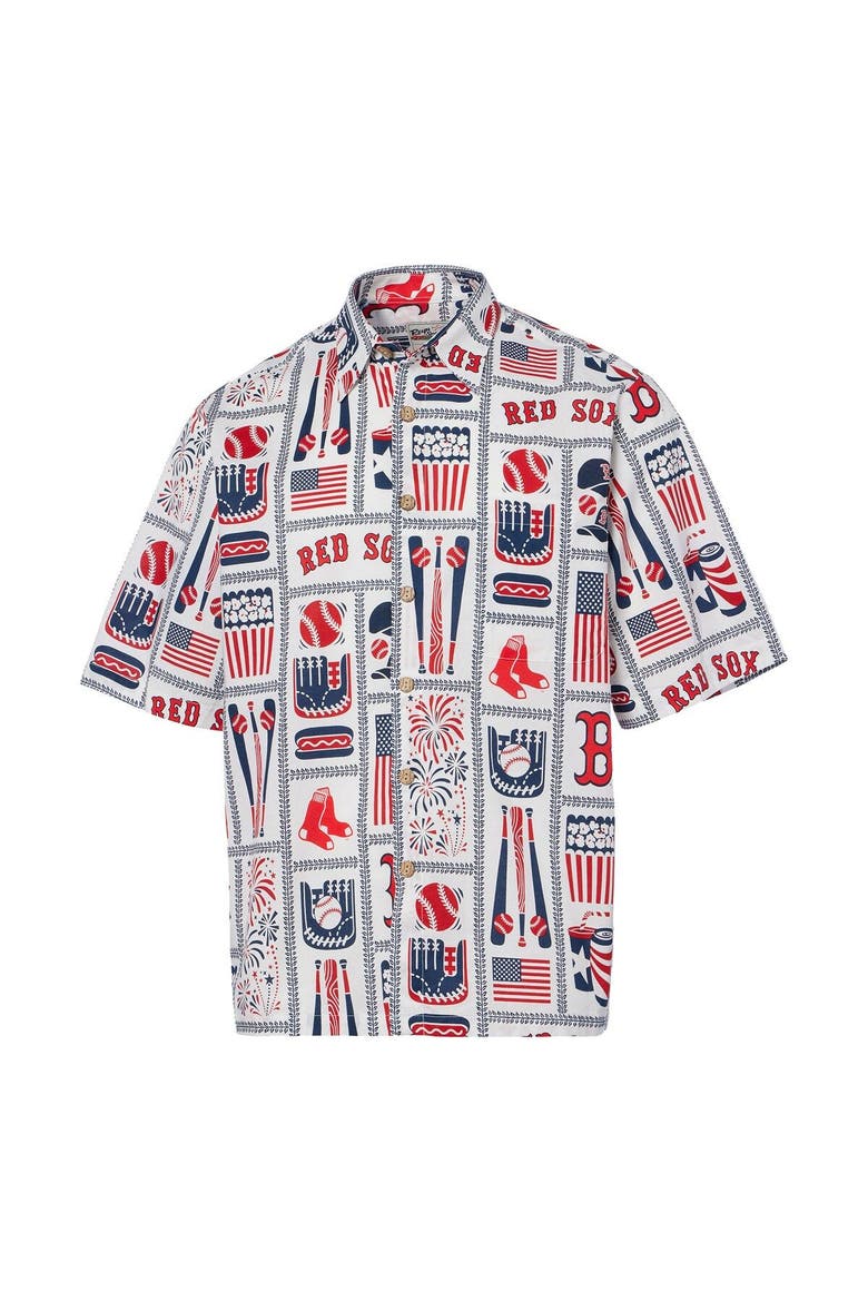Men's Reyn Spooner White Boston Red Sox Americana Button-Up Shirt, Alternate, color, White