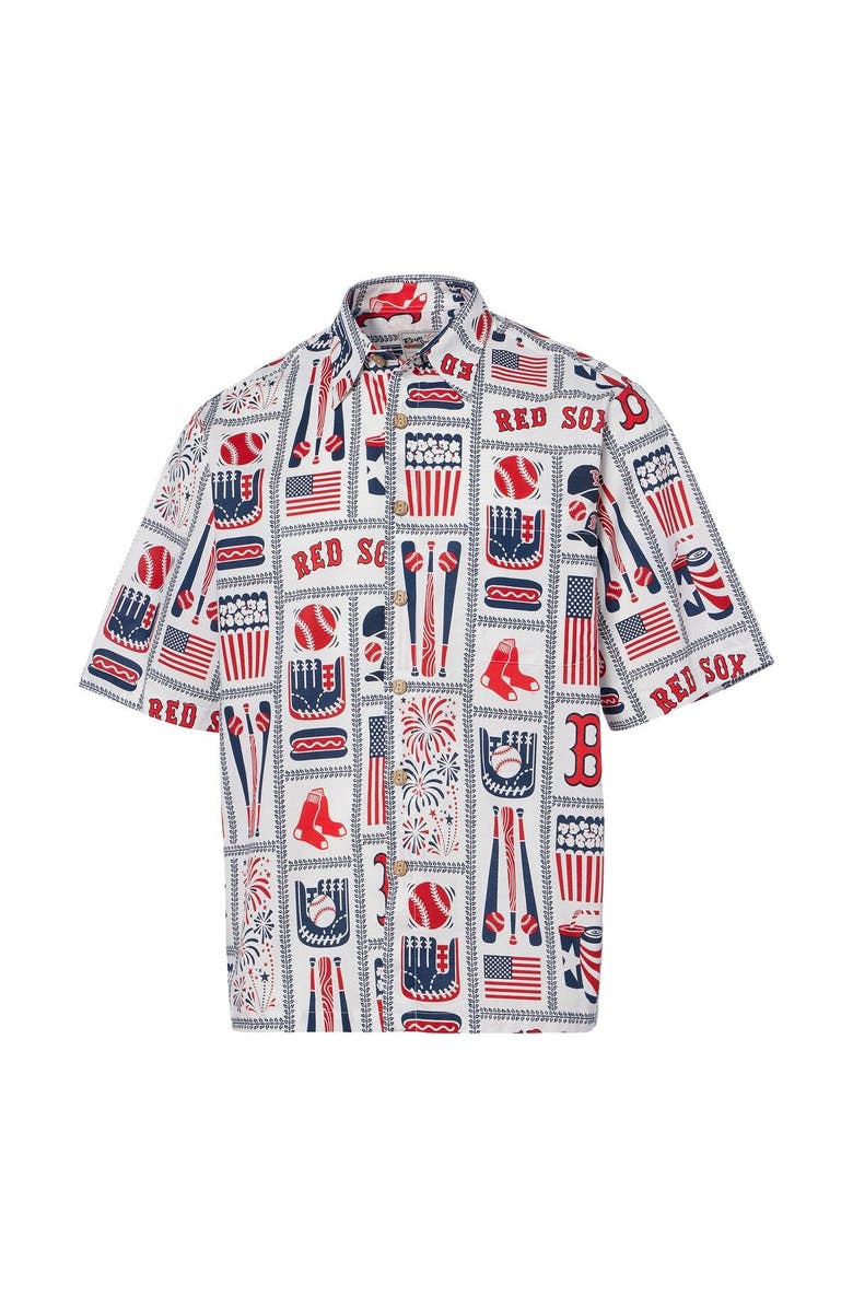 Reyn Spooner Men's Reyn Spooner White Boston Red Sox Americana Button-Up Shirt, Alternate, color, White