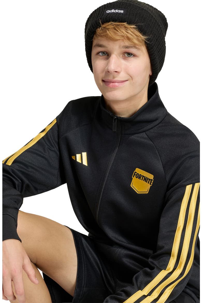 x Fortnite Kids' Track Jacket, Alternate, color, BLACK/ GOLD MET.