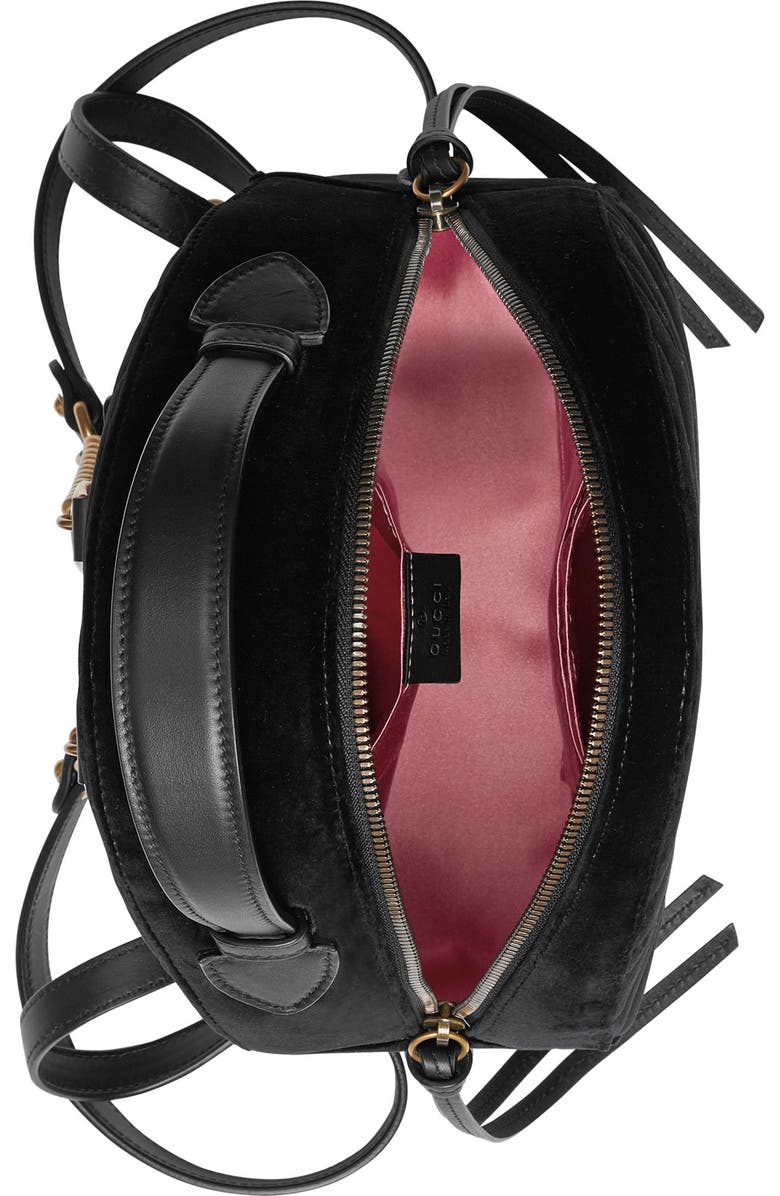 Gucci GG Marmont 2.0 Matelassé Quilted Velvet Backpack, Alternate, color,