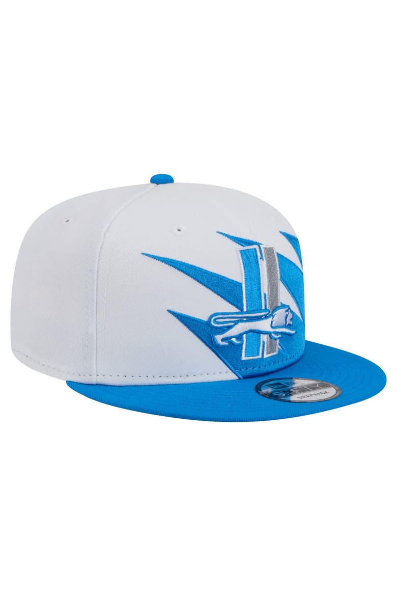 Men's New Era Blue Detroit Lions Throwback Jagged 9FiFTY Snapback Hat, Alternate, color, Blue