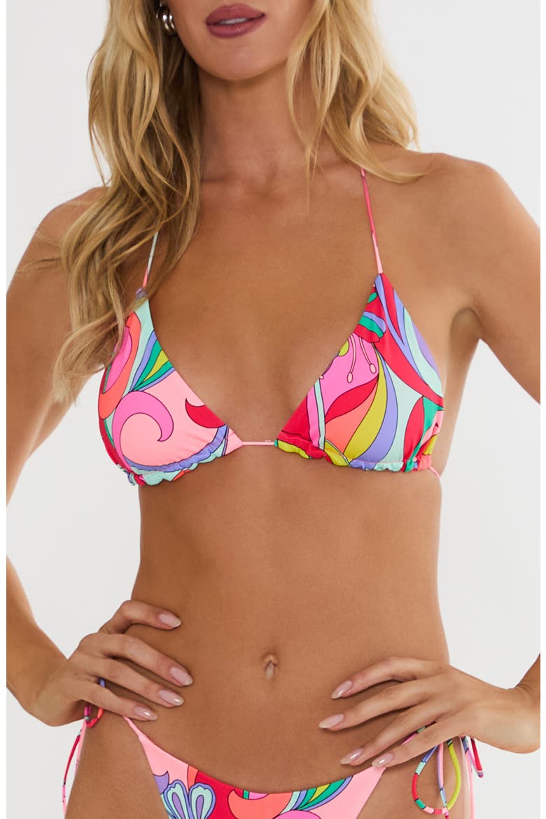 Bijou Floral Triangle Bikini Top, Main, color, POP FLORAL