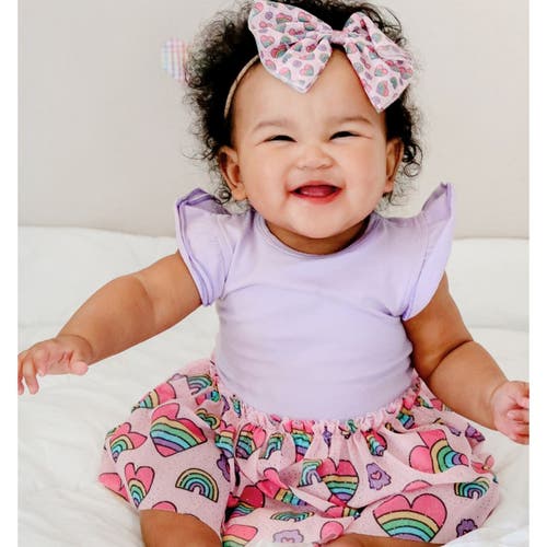 Sweet Wink Rainbow Heart Tulle Bow Baby Headband In Multicolor