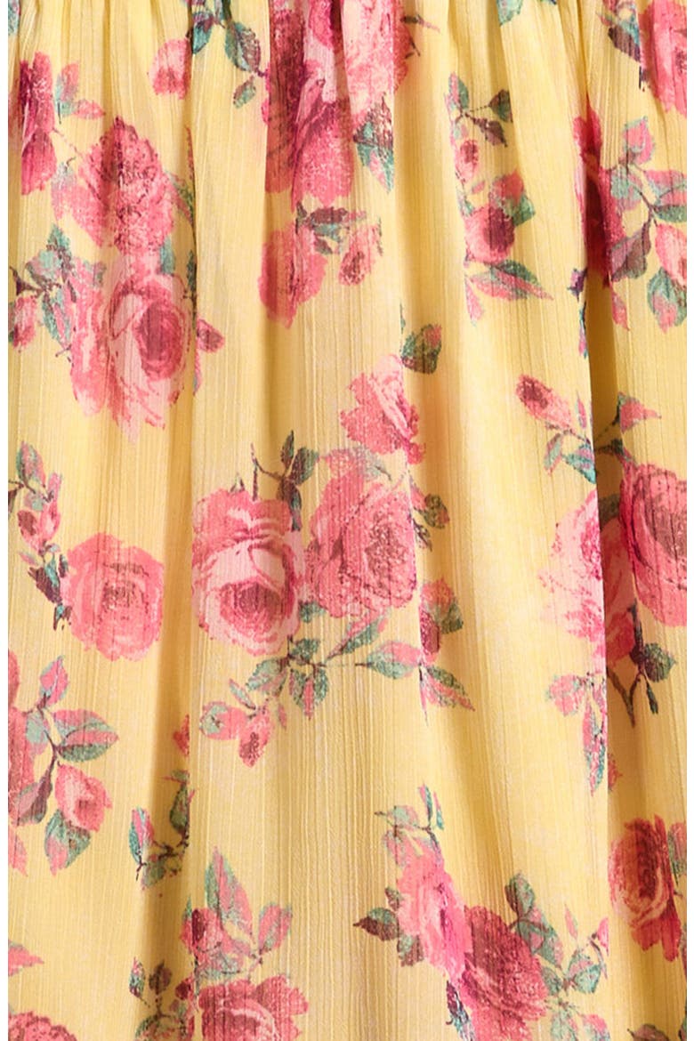 Kids' Twist Front Floral Maxi Dress, Alternate, color, YELLOW