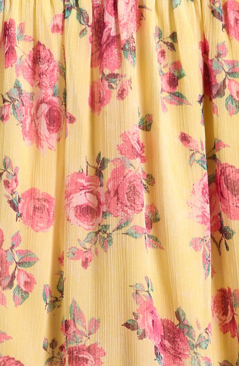 Ava & Yelly Kids' Twist Front Floral Maxi Dress, Alternate, color, Yellow