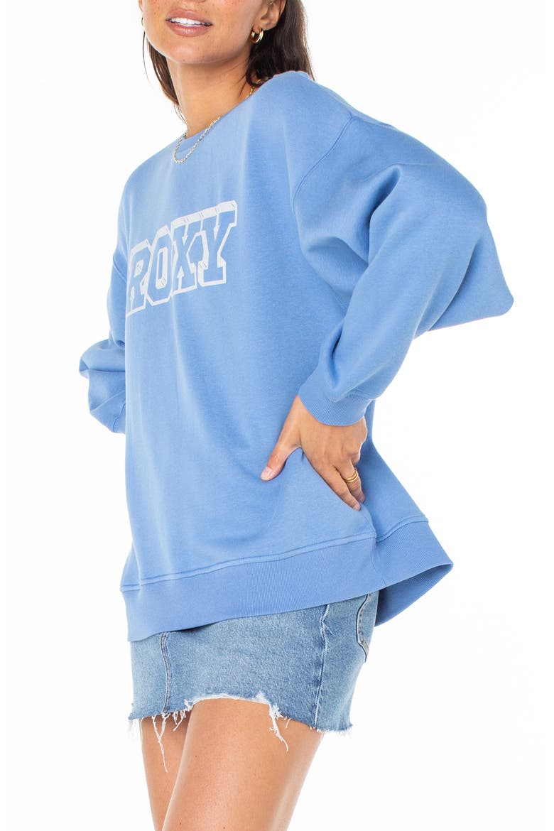 Morning Hike Oversize Logo Graphic Sweatshirt, Alternate, color, RIVIERA SOLID