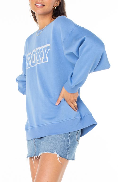 Roxy Morning Hike Oversize Logo Graphic Sweatshirt In Riviera Solid