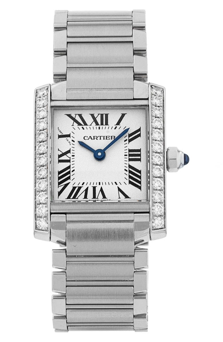 Watchfinder & Co. Cartier Preowned Tank Francaise Diamond Bracelet Watch, 20mm, Main, color, 