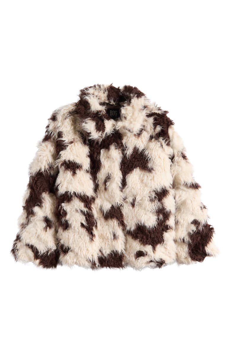 BDG Urban Outfitters Wilson Spotted Faux Fur Jacket, Alternate, color, Ecru