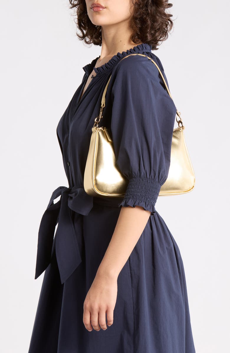 Kurt Geiger London Highgate Leather Shoulder Bag, Alternate, color, Gold