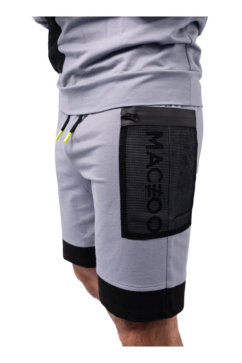 Net Grey Stretch Cotton Shorts, Alternate, color, GREY