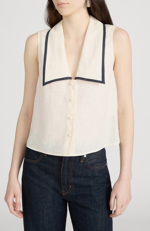 The Cabana Linen Button-Up Top