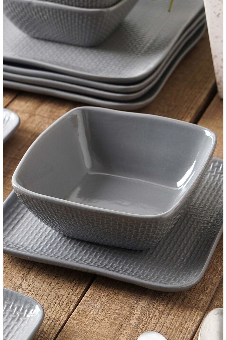 Olivia Stoneware 4-Piece Bowl Set, Alternate, color, Gray