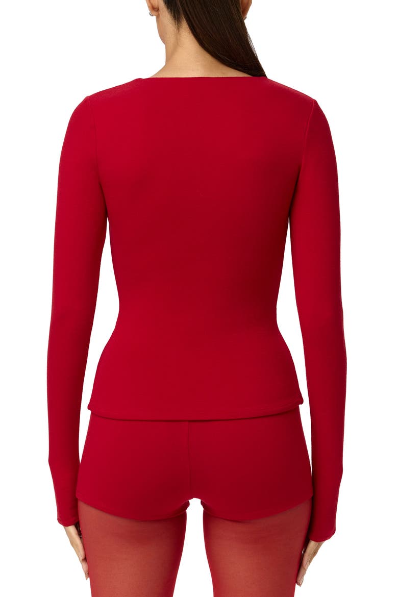 Square Neck Crop Top, Alternate, color, RED