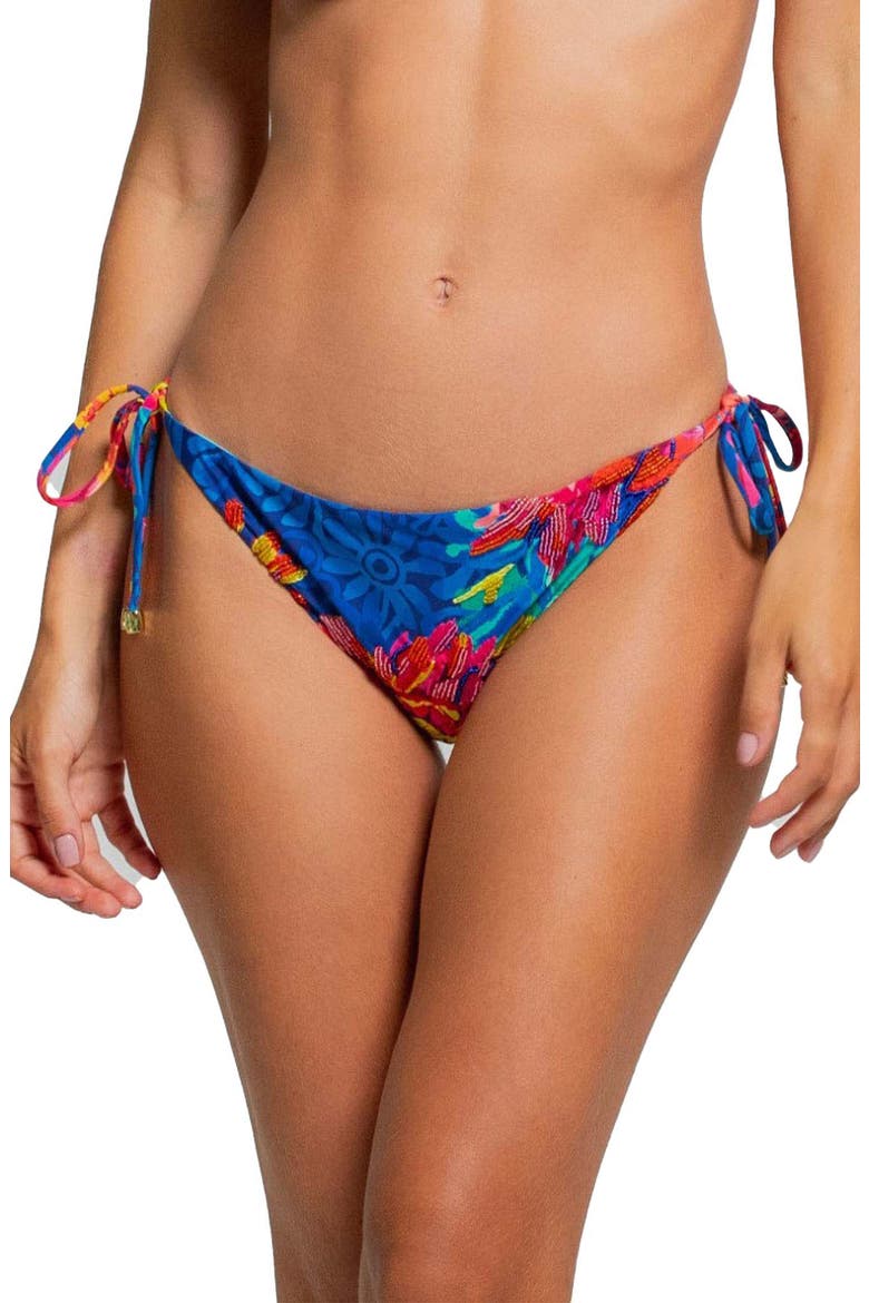 American Fit Side Tie Bikini Bottoms, Main, color, BLUE MULTI