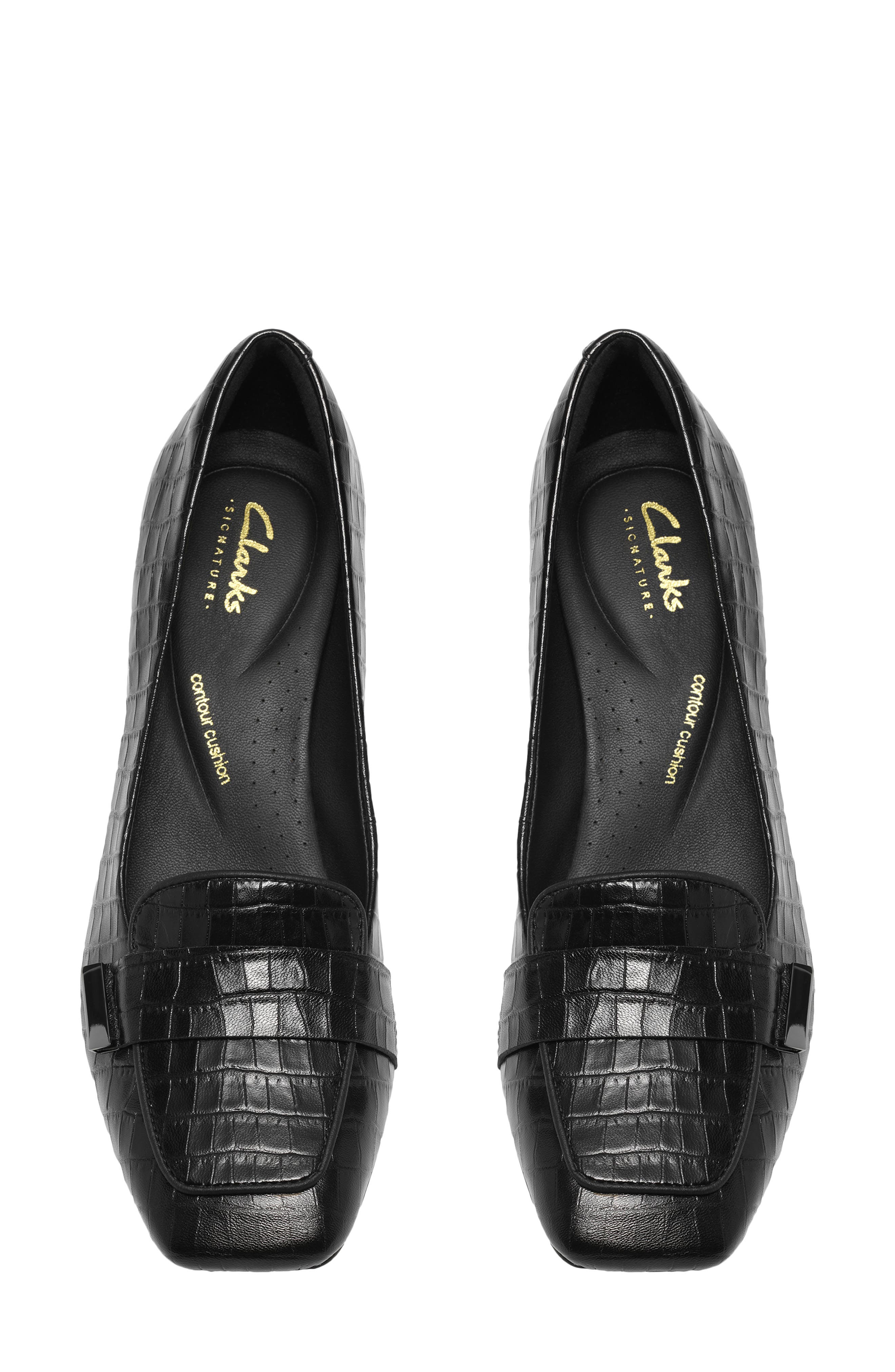 Fernie Edge Croc Embossed Leather Pump, Alternate, color, BLACK CROC
