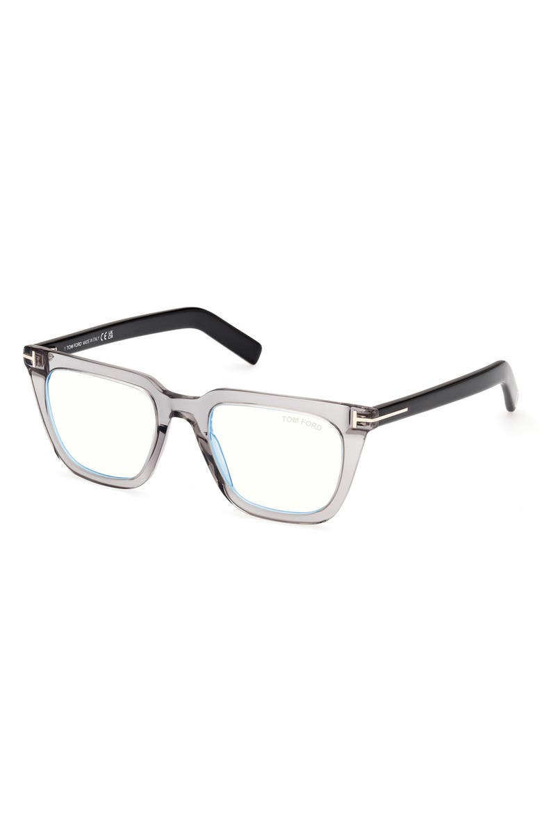 TOM FORD 50mm Square Blue Light Blocking Glasses, Alternate, color, 