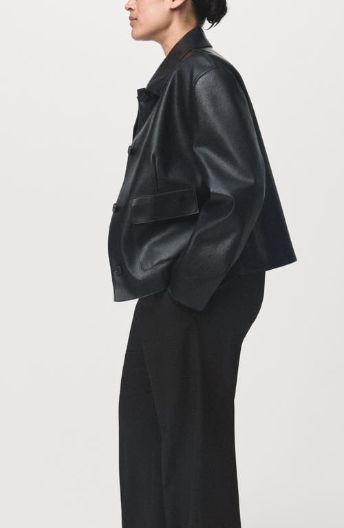 Mango Crop Straight Leg Pants In Black