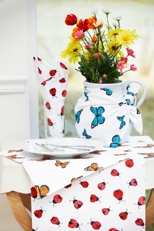 C & F Home C&f Home Monarch Butterfly Placemat, Set Of 6, 14" X 20" In White