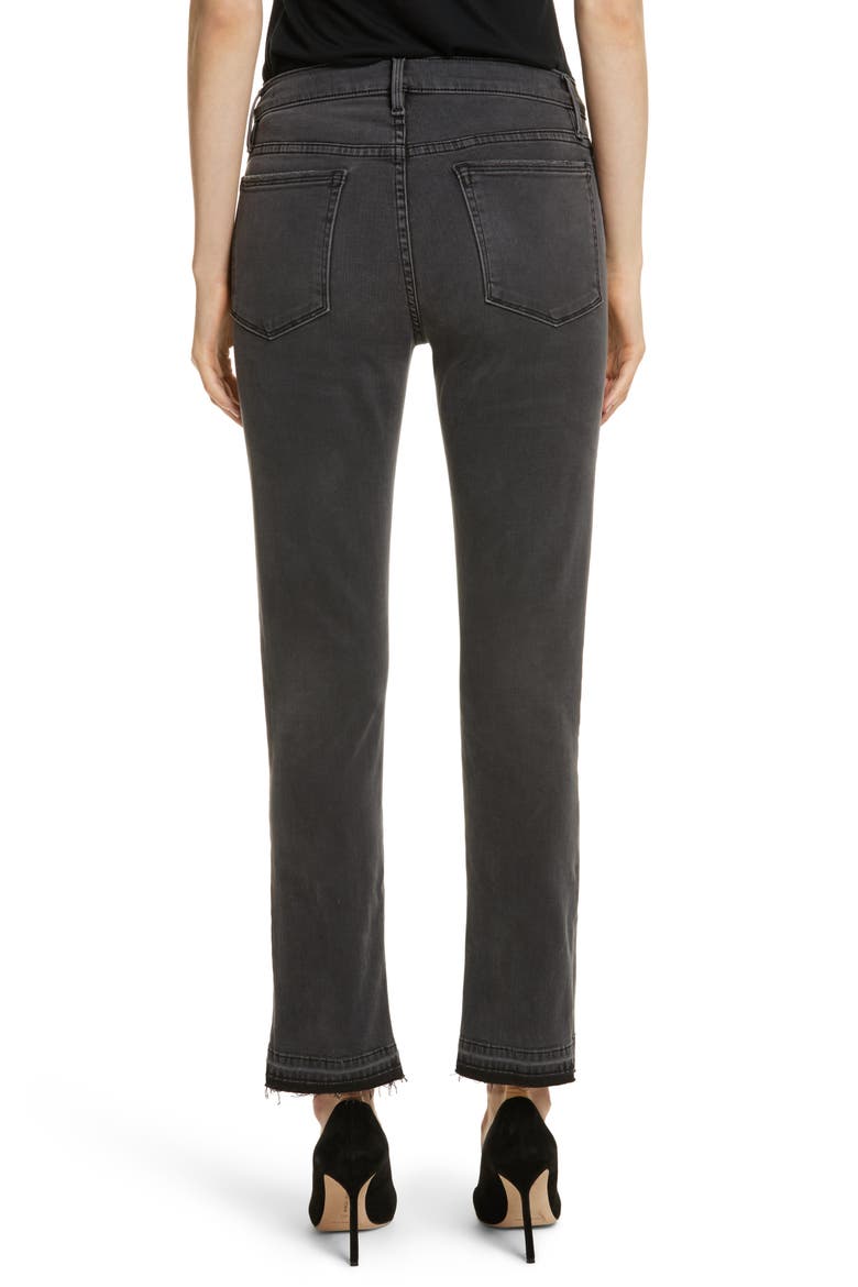 Le Nouveau Straight Split Hem Skinny Jeans, Alternate, color, WOODLAND