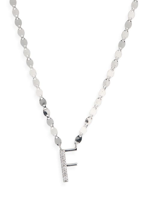 14K Gold Diamond Initial Pendant Necklace