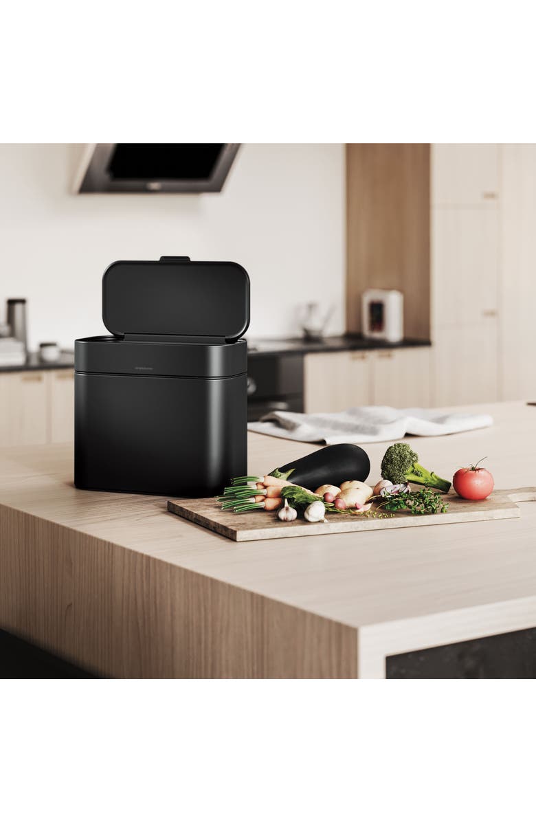 simplehuman 4L compost caddy, Alternate, color, Matte Black