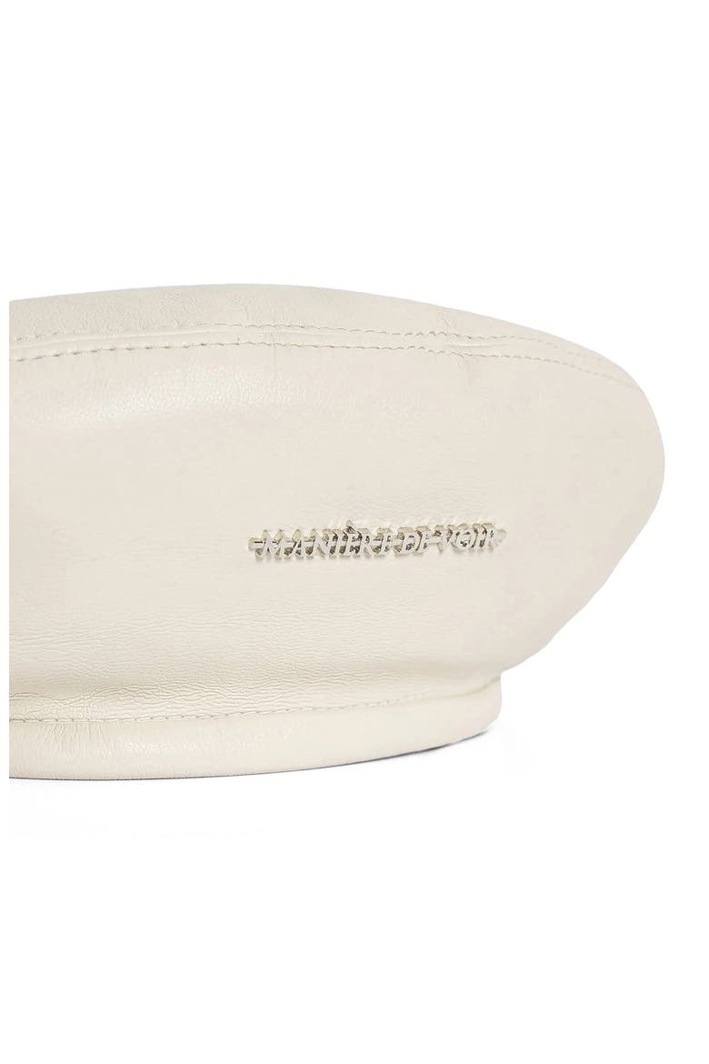 Anya Leather Beret, Alternate, color, Beige