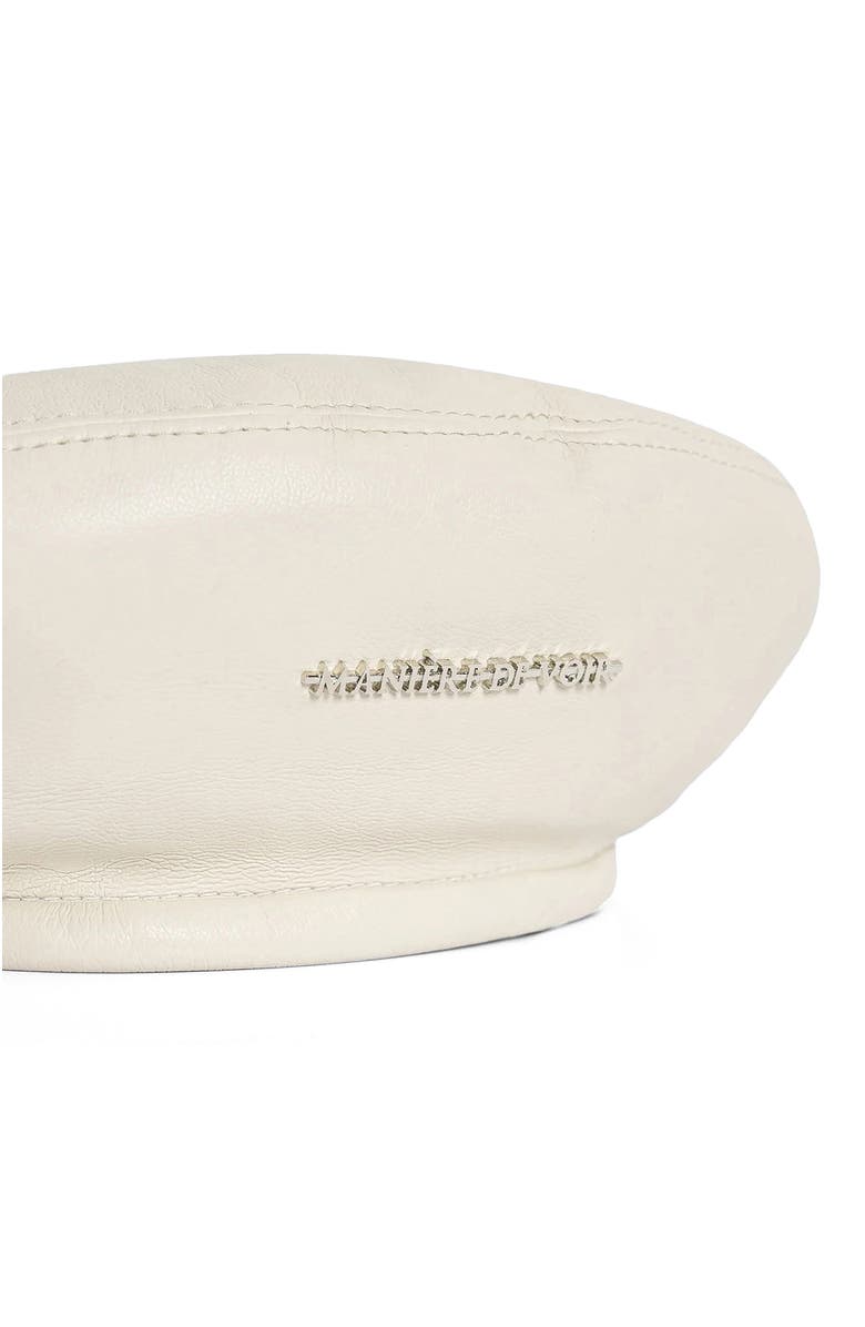 Manière De Voir Anya Leather Beret, Alternate, color, Beige