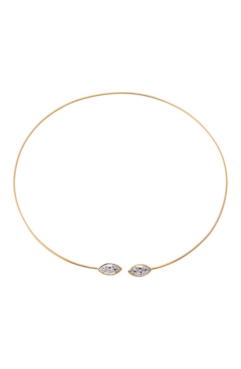 BY ADINA EDEN Lab Grown Diamond Double Bezel Marquise Collar Choker Necklace 14K, Main, color, 14K Gold