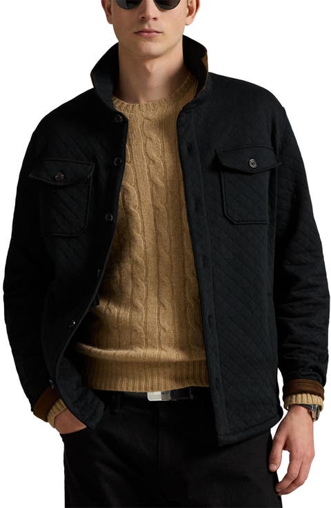 Micro Quilted Cotton Button-Up Shirt Jacket