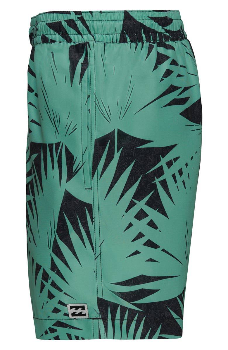 Billabong Kids' Lineup Layback Swim Shorts, Alternate, color, Teal/ Black