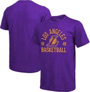 Majestic Threads Men's Majestic Threads Heathered Purple Los Angeles Lakers Ball Hog Logo Tri-Blend T-Shirt