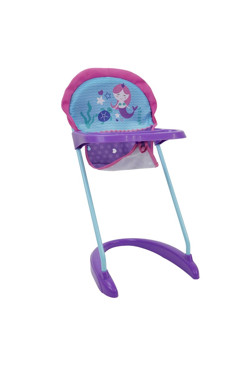 Mermaid Doll Highchair Kids Pretend Play Highchair W/ Front Tray 3+, Alternate, color, Multicolored