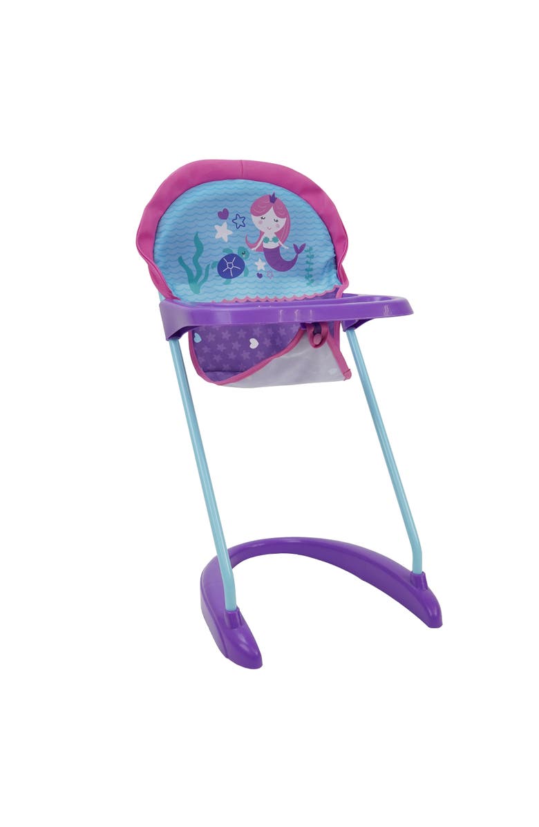 509 Mermaid Doll Highchair Kids Pretend Play Highchair W/ Front Tray 3+, Alternate, color, Multicolored