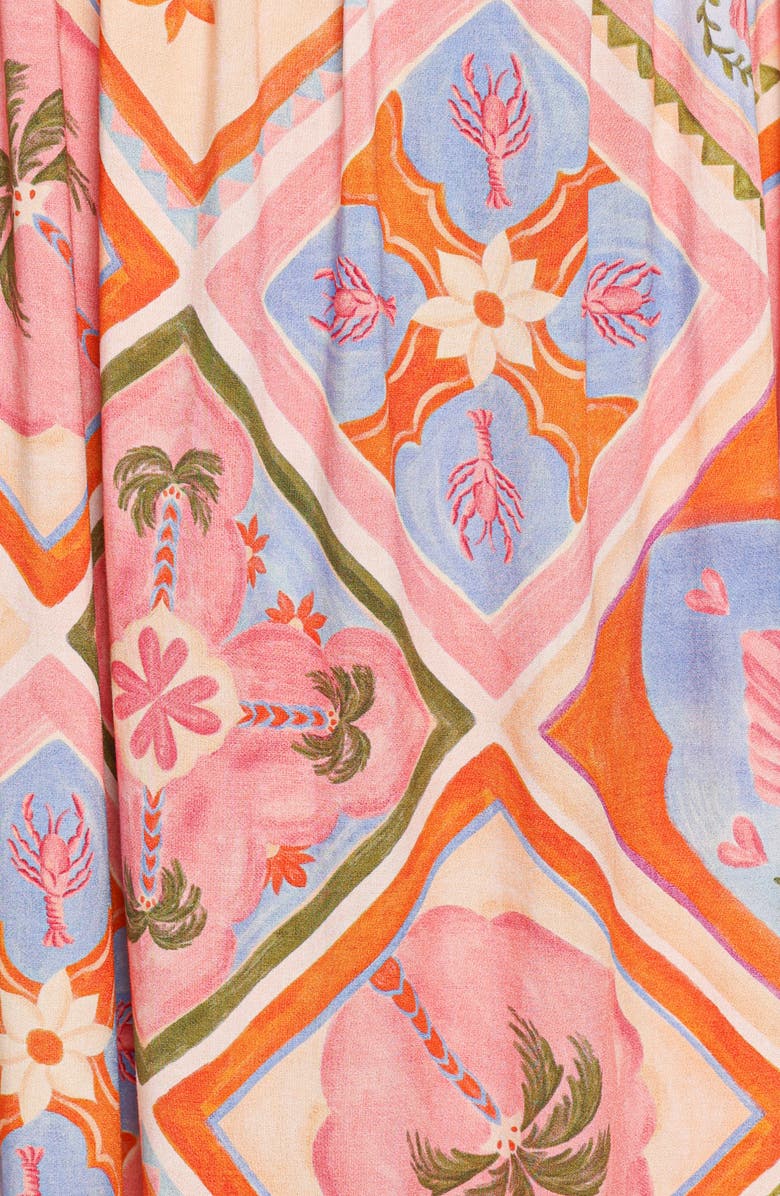 Petal & Pup Zanna Long Sleeve Minidress, Alternate, color, Multi Tile