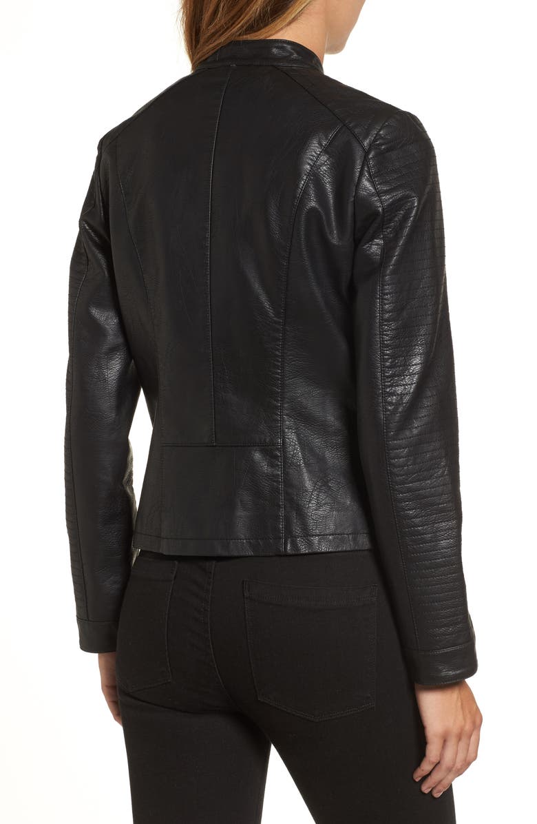 Halogen<sup>®</sup> Quilted Faux Leather Moto Jacket, Alternate, color, 