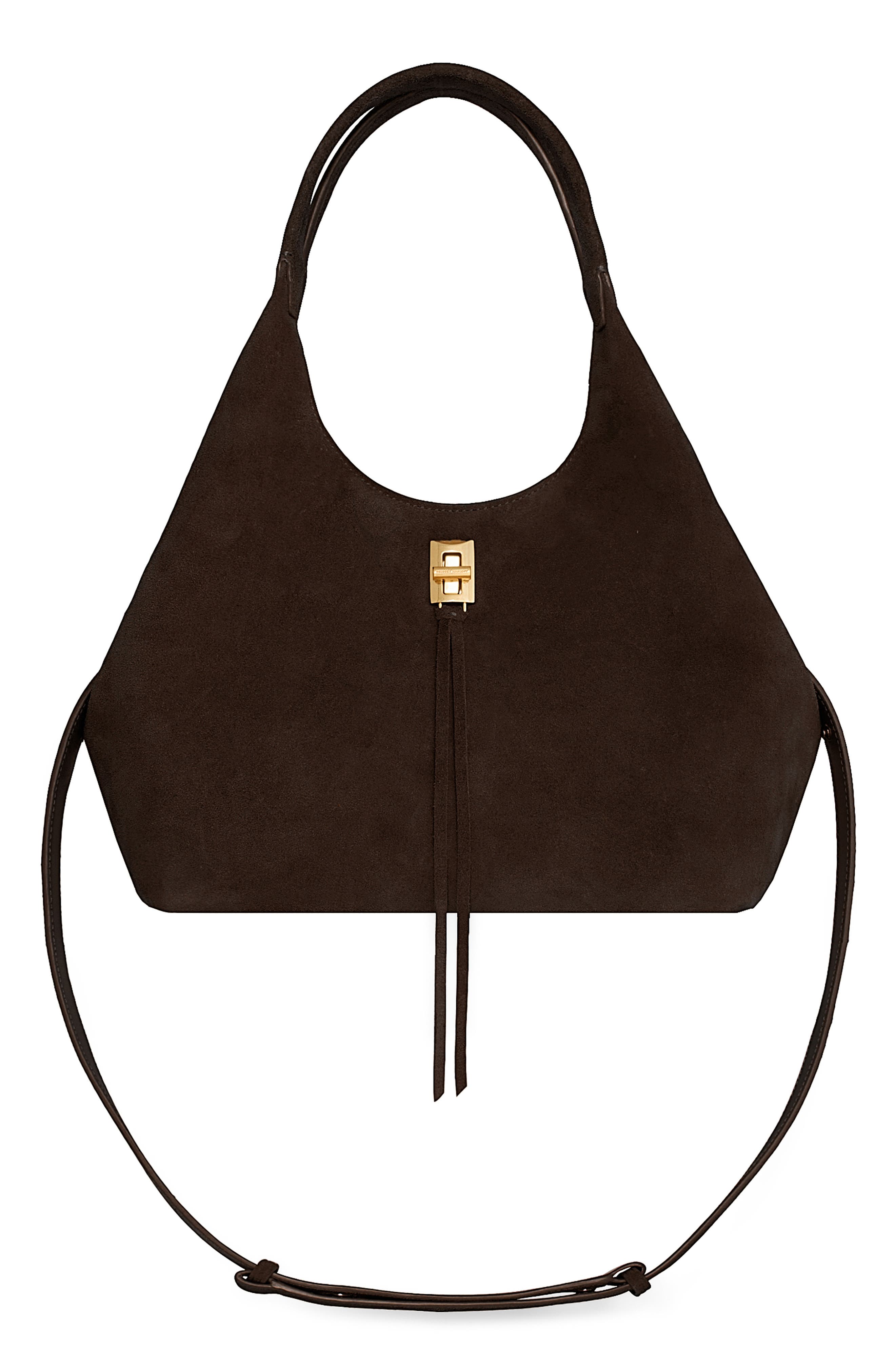 Rebecca Minkoff Darren Suede Carrysome Bag, Main, color, Fondant