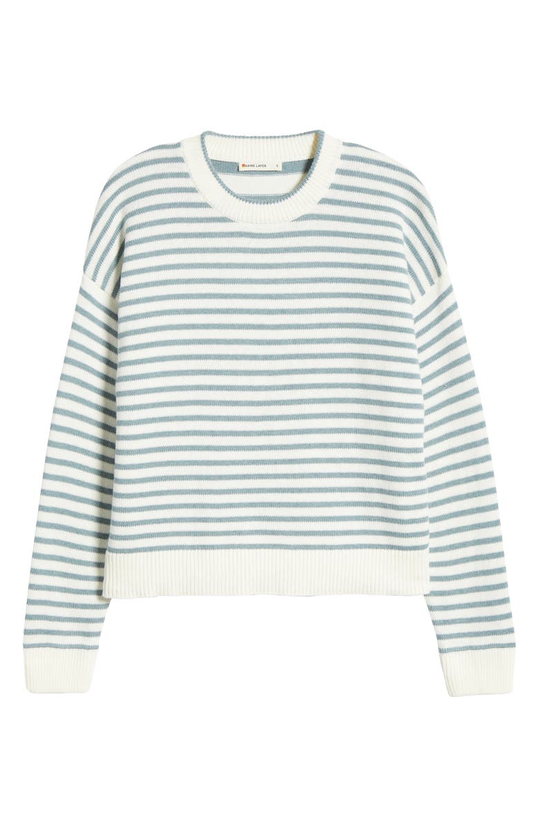 Marine Layer Suki Stripe Cotton Crewneck Sweater, Alternate, color, 