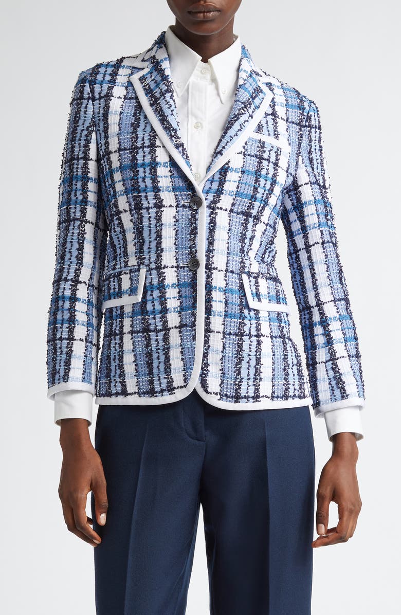 Thom Browne Classic Tweed Blazer, Main, color, Dark Navy