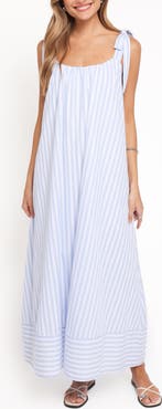 Petal & Pup Amber Striped Cotton Maxi Dress