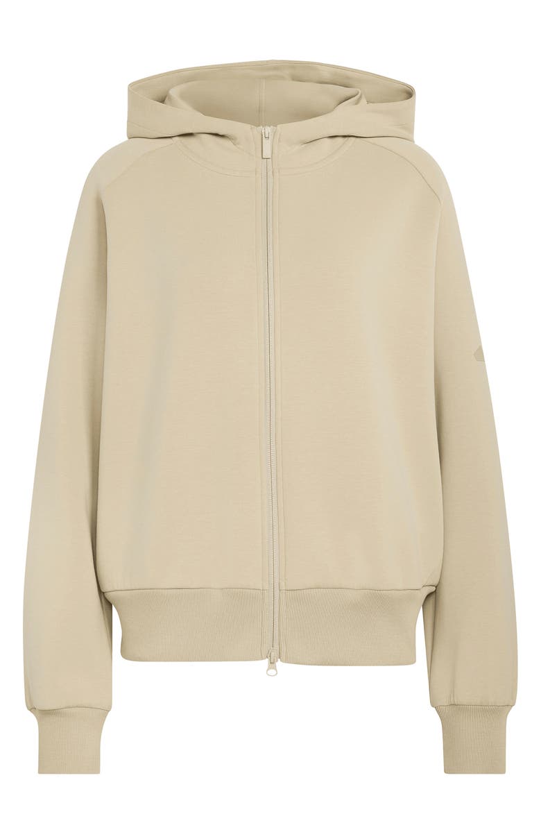 adidas Originals Soft Lux Zip Front Hoodie, Alternate, color, Wonder Cargo