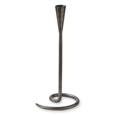 Dark Gray Loop Metal Taper Candle Holder for Everyday Use