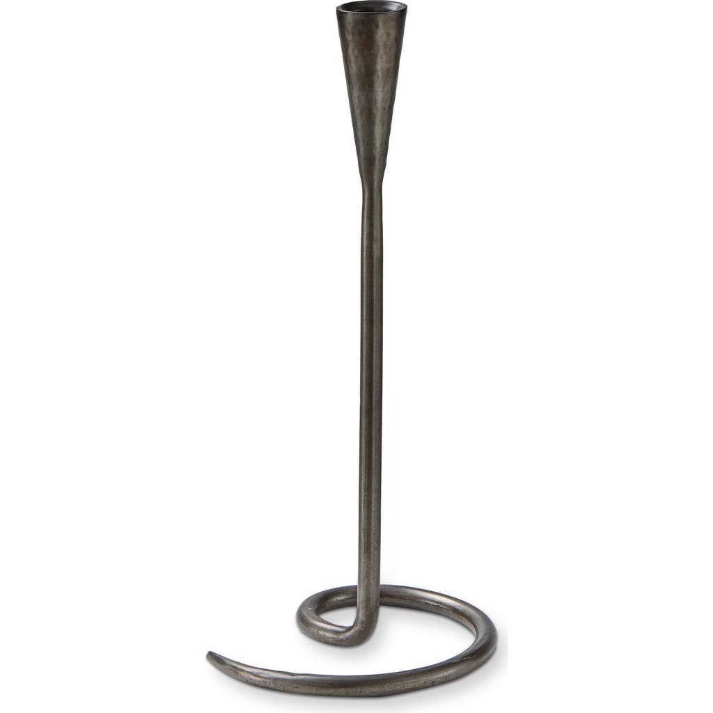 Tag Dark Gray Loop Metal Taper Candle Holder For Everyday Use