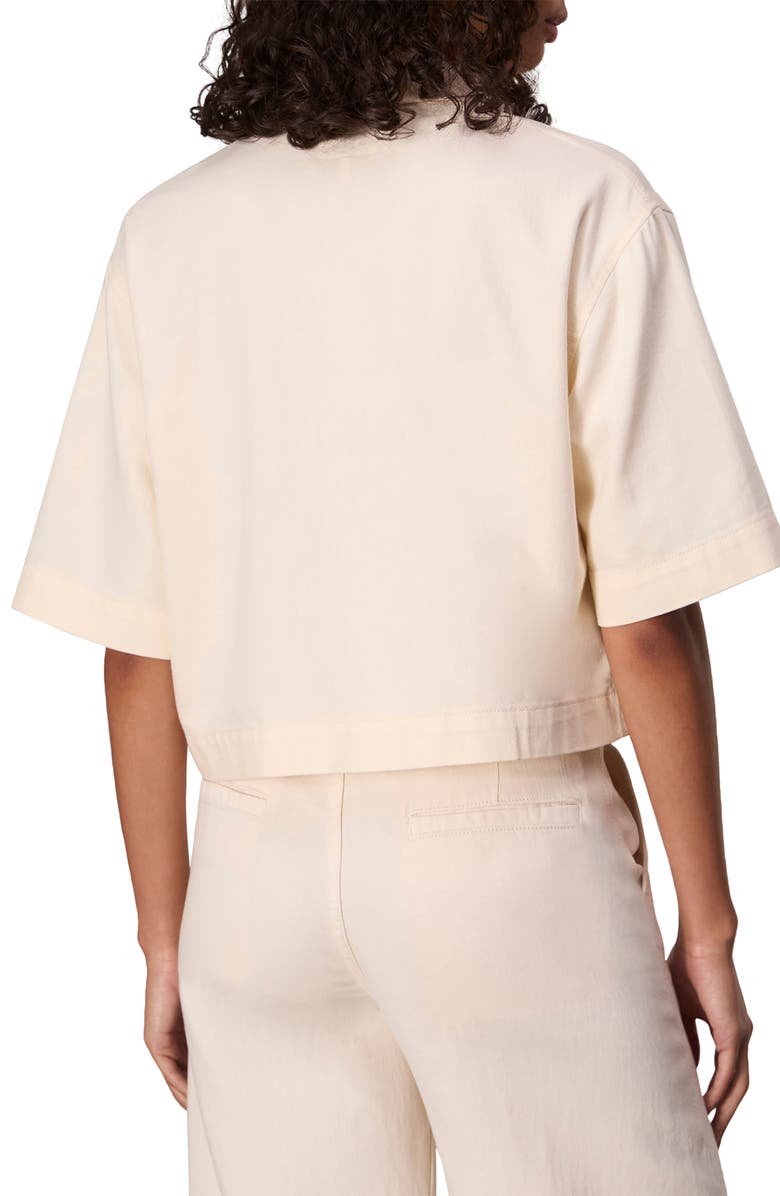 rag & bone Ultra Featherweight Lenna Crop Denim Button-Up Shirt, Alternate, color, Ecru