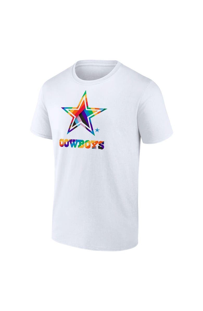 FANATICS Men's Fanatics White Dallas Cowboys Pride Logo T-Shirt, Alternate, color,