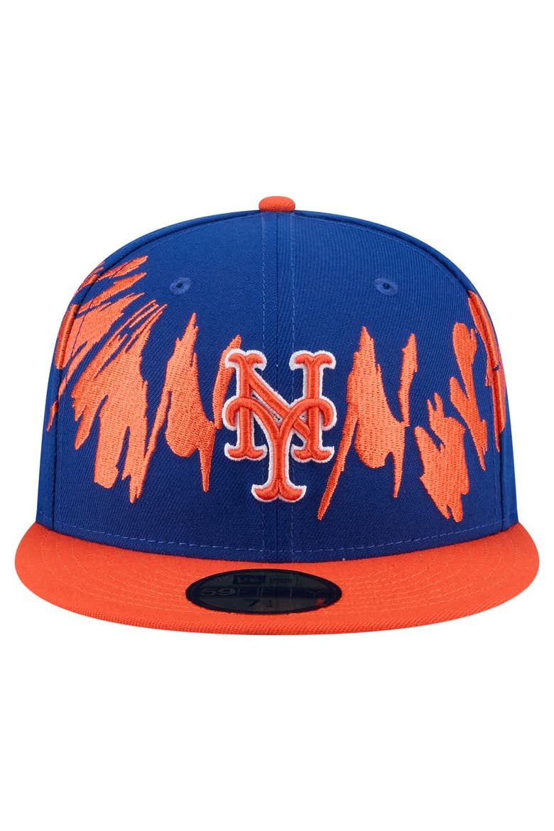 Men's New Era Royal/Orange New York Mets Retro Pattern 59FIFTY Fitted Hat, Alternate, color, Royal