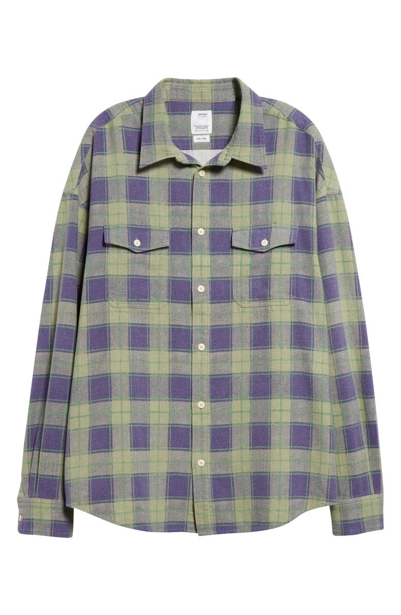 VISVIM Pioneer Khadi Check Brushed Flannel Button-Up Shirt, Main, color, 
