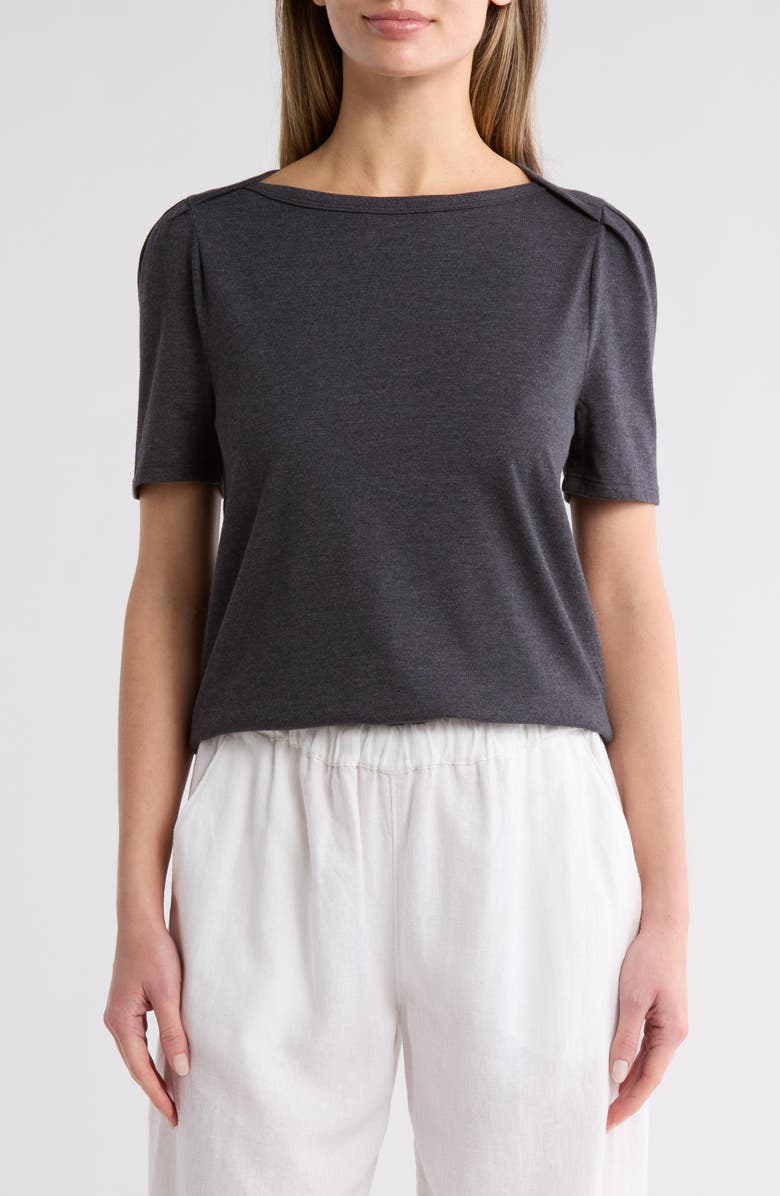 Caslon<sup>®</sup> Stripe Envelope Neck Knit Top, Main, color,