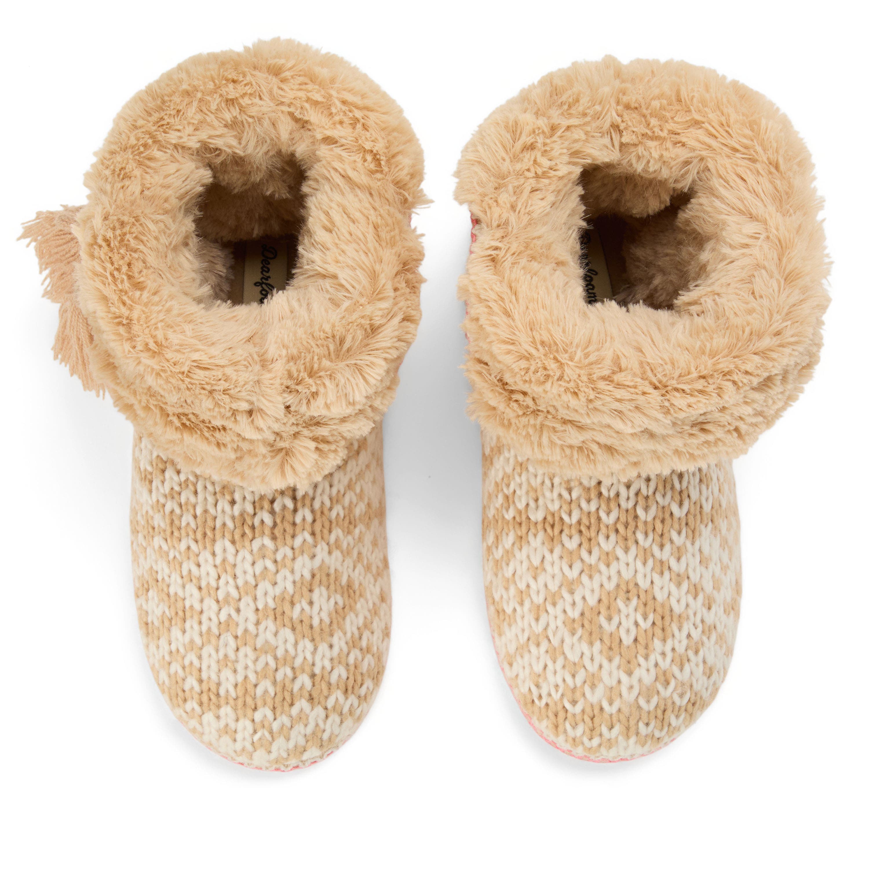 Becky Knit Bootie Slippers, Alternate, color, LATTE